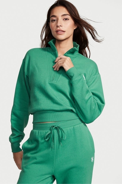 Victoria's Secret Half Zip High Neck Lounge Sweatshirt Zelene | SK-8604YWI