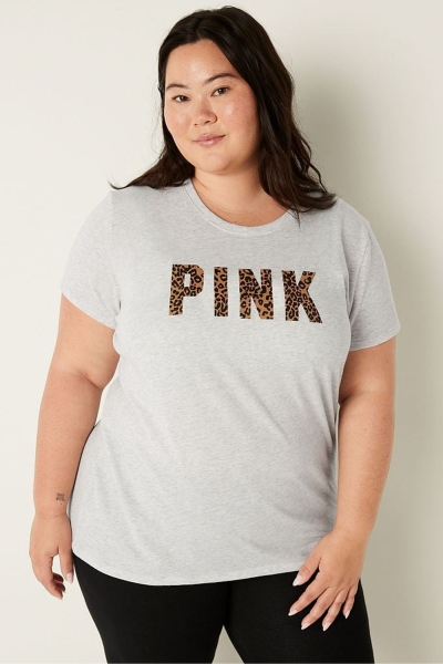 Victoria's Secret Logo Kratke Sleeve T-Shirt Ruzove | SK-7453OGI