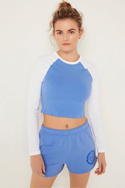 Victoria's Secret Long Sleeve Crop T-Shirt Modre | SK-4968AGY