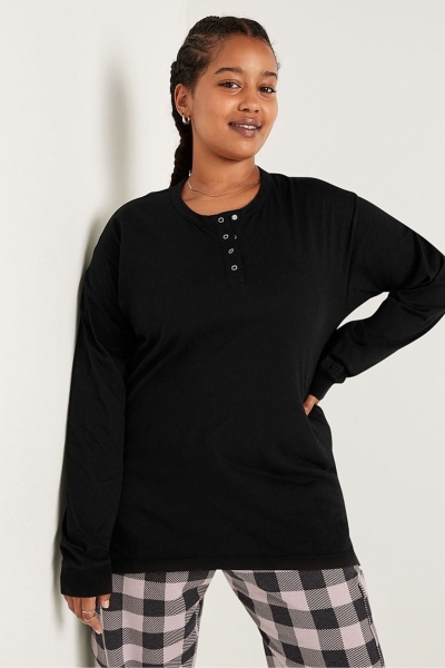 Victoria's Secret Long Sleeve T-Shirt Čierne | SK-5790EKO