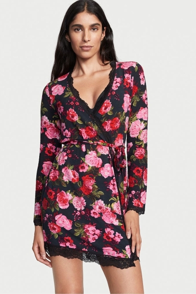 Victoria's Secret Modal Kratke Long Sleeve Robe Čierne | SK-2614XVB