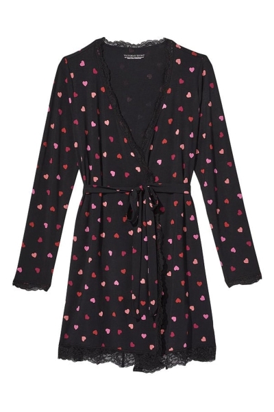 Victoria's Secret Modal Kratke Long Sleeve Robe Čierne | SK-2985MYB