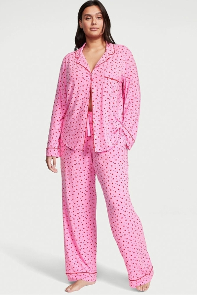 Victoria's Secret Modal Long Pyjamas Ruzove | SK-6389HFW