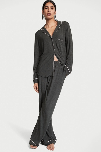 Victoria's Secret Modal Long Pyjamas Siva | SK-9273FUS