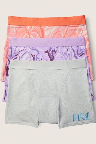 Victoria's Secret Period Pants Period Panty Kratke Nohavičky 3 Pack Grey/Orange/Purple Marble | SK-6905JRL