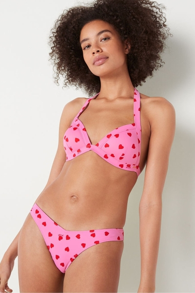 Victoria's Secret Push Up Triangle Halterneck Bikiny Top Tmavo Siva | SK-2479FOI