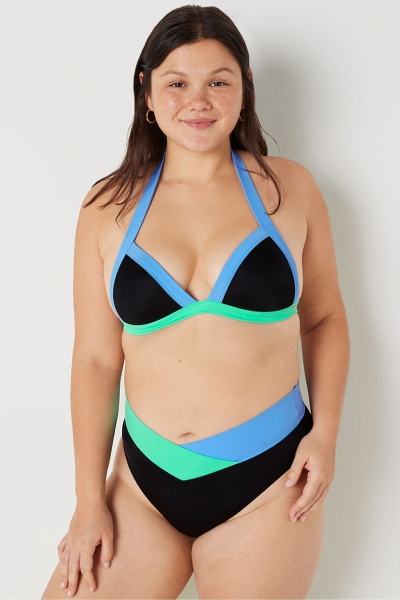 Victoria's Secret Push Up Triangle Halterneck Bikiny Top Modre | SK-6893CNZ