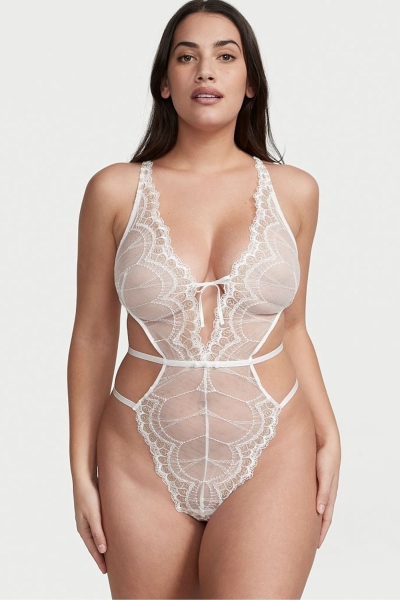 Victoria's Secret Remienkové Back Cipkovane Body Biele | SK-3967ZOJ