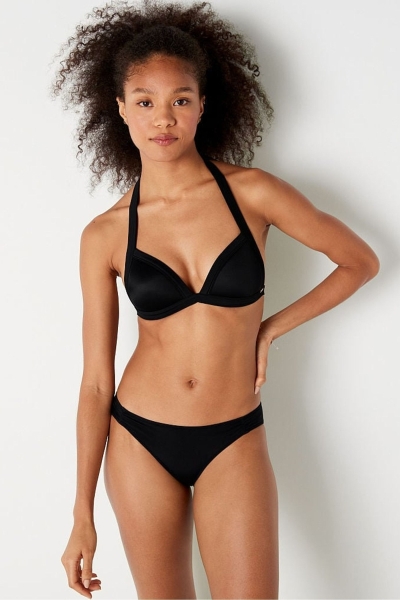 Victoria's Secret Ruched Front Bikiny Bottoms Čierne | SK-4920VGI