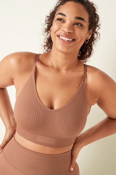 Victoria's Secret Seamless Lightly Podsite Low Impact Sports Bra Ruzove | SK-9621OTR