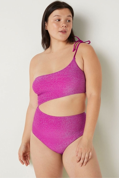 Victoria's Secret Shimmer One Shoulder Swimsuit Ruzove | SK-4158QXI