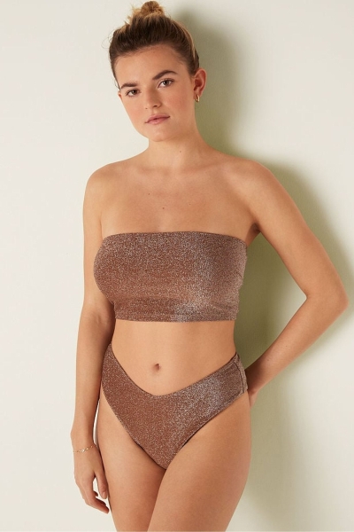 Victoria's Secret Shimmer Push Up Bikiny Top Soft Cappucino | SK-3258EHL