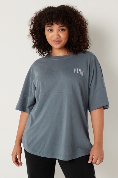 Victoria's Secret Shine Oversized Kratke Sleeve T-Shirt Tmavo Siva | SK-0487ONC