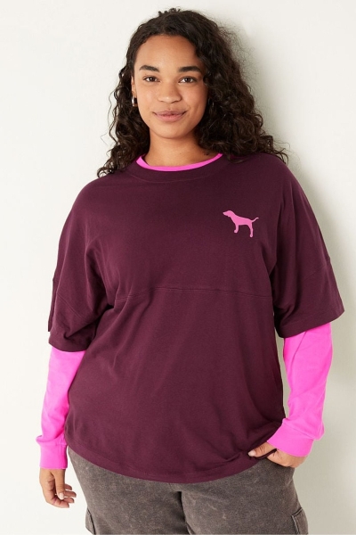 Victoria's Secret Shine Oversized Kratke Sleeve T-Shirt Tmavo Siva | SK-6409DSL