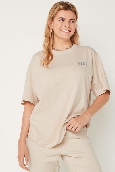 Victoria's Secret Shine Oversized Kratke Sleeve T-Shirt Tmavo Siva | SK-8469FWX