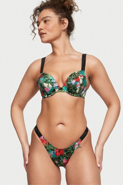 Victoria's Secret Shine Remienkove Swim Bikiny Bottom Zelene | SK-0185VUL