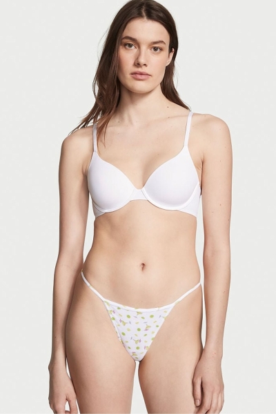 Victoria's Secret Stretch Bavlnene Bavlnene G String Nohavičky Biele | SK-4857IGM