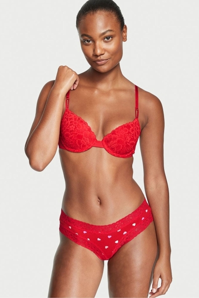 Victoria's Secret Stretch Bavlnene Cipkovane Pásom Bavlnene Cheeky Nohavičky Modre | SK-2974HMJ