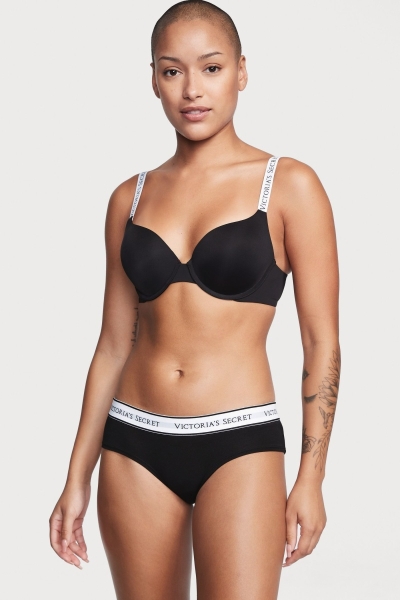 Victoria's Secret Stretch Bavlnene Logo Knickers Čierne | SK-7860EZQ