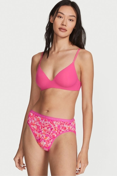 Victoria's Secret Stretch Bavlnene Stretch Bavlnene High Leg Brief Nohavičky Ruzove | SK-3108IKV