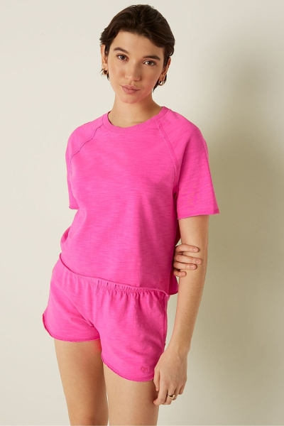 Victoria's Secret Summer Lounge Bavlnene Pyjama Kratke Sleeve TShirt Ruzove | SK-5601ICW