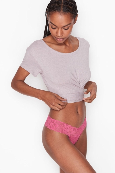 Victoria's Secret The Lacie Cipkovane Tanga Nohavičky Modre | SK-8603IZG