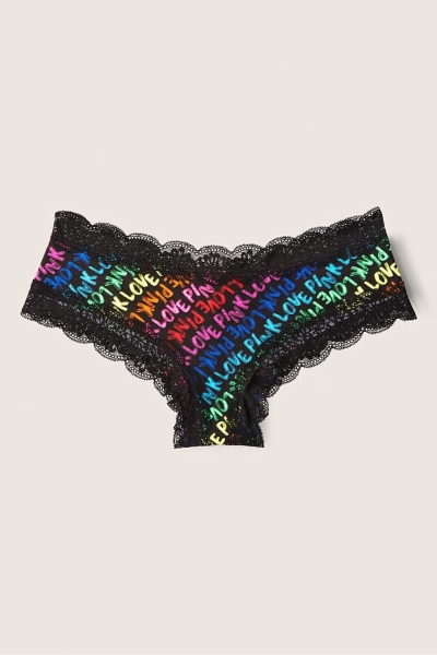 Victoria's Secret The Lacie Cipkovane Trim Cheeky Nohavičky Čierne | SK-5371IXC