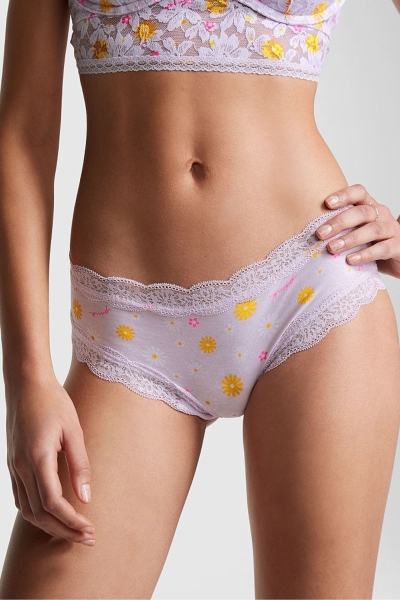 Victoria's Secret The Lacie Cipkovane Trim Cheeky Nohavičky Čierne | SK-9024GRM