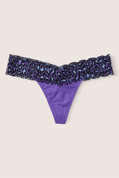 Victoria's Secret The Lacie Everyday Cipkovane Trim Tanga Nohavičky Modre | SK-1283YJE