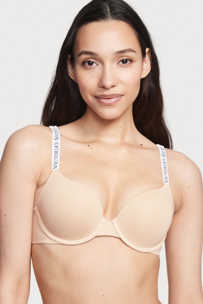 Victoria's Secret The T-Shirt Full Coverage Push Up Logo Bra Champagne Nude | SK-6943FWU