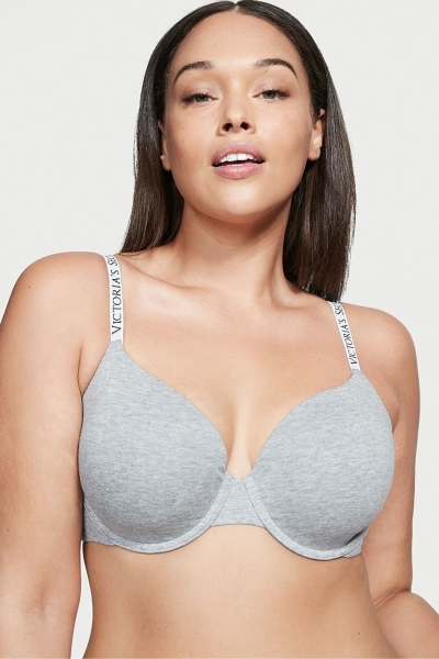 Victoria's Secret The T-Shirt Push Up Logo Remienkove Bra Siva | SK-2470JAN