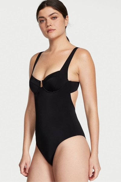 Victoria's Secret Tie Back Swimsuit Čierne | SK-2349IRD