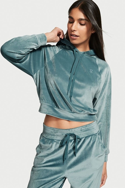 Victoria's Secret Velour Lounge Zip Up Hoodie Zelene | SK-6190MIP