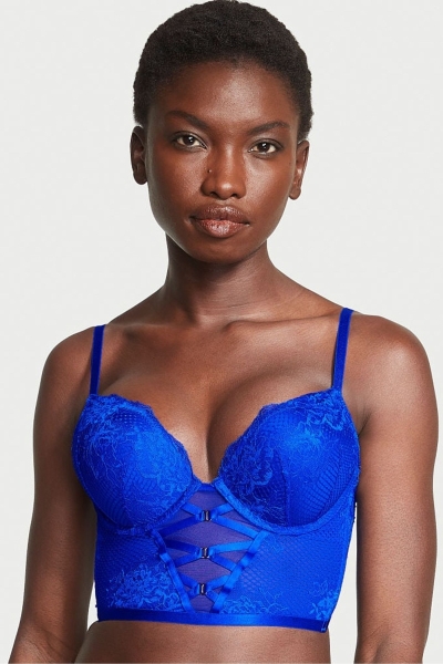 Victoria's Secret Very Sexy Remienkové Fishnet Cipkovane Bra Modre | SK-2396MDK