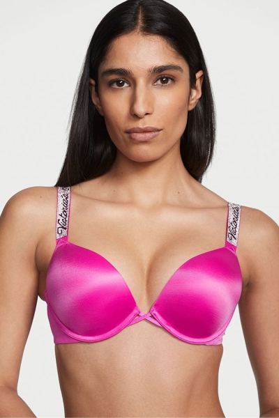 Victoria's Secret Very Sexy Shine Remienkove Add 2 Cups Bombshell Bra Čierne | SK-7290QTI