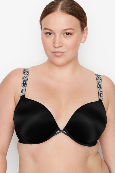 Victoria's Secret Very Sexy Shine Remienkove Add 2 Cups Bombshell Bra Čierne | SK-8504MTY