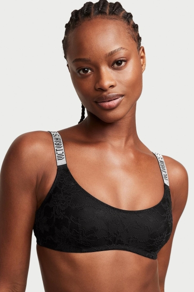 Victoria's Secret Very Sexy Shine Remienkove Cipkovane Bralette Čierne | SK-8742CNX