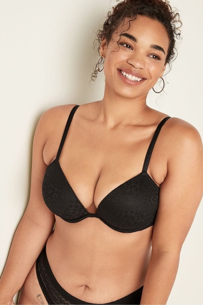 Victoria's Secret Wear Everywhere Add 2 Cups Cipkovane Push Up T-Shirt Bra Čierne | SK-9047CMD