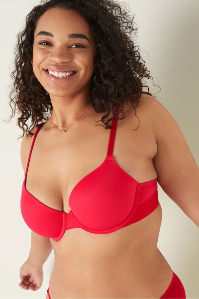 Victoria's Secret Wear Everywhere Smooth Lightly Podsite T-Shirt Bra Červené | SK-5634EOB