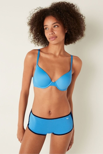 Victoria's Secret Wear Everywhere Wear Everywhere Smooth Push Up T-Shirt Bra Modre Modre | SK-1562SQB