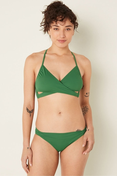 Victoria's Secret Wrap Bikiny Top Tmavo Čierne | SK-4853JOW