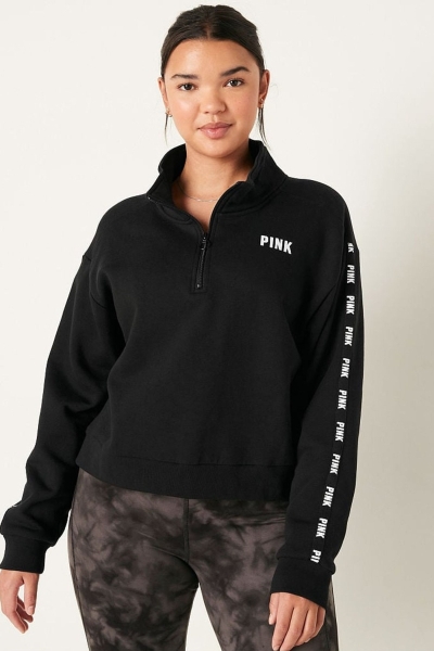 Victoria's Secret Zip Up Long Sleeve Crop Sweatshirt Modre | SK-0821XKC